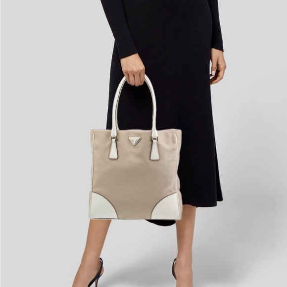 Prada Cinghiale-Trimmed Canapa Tote - Picture 3 of 11